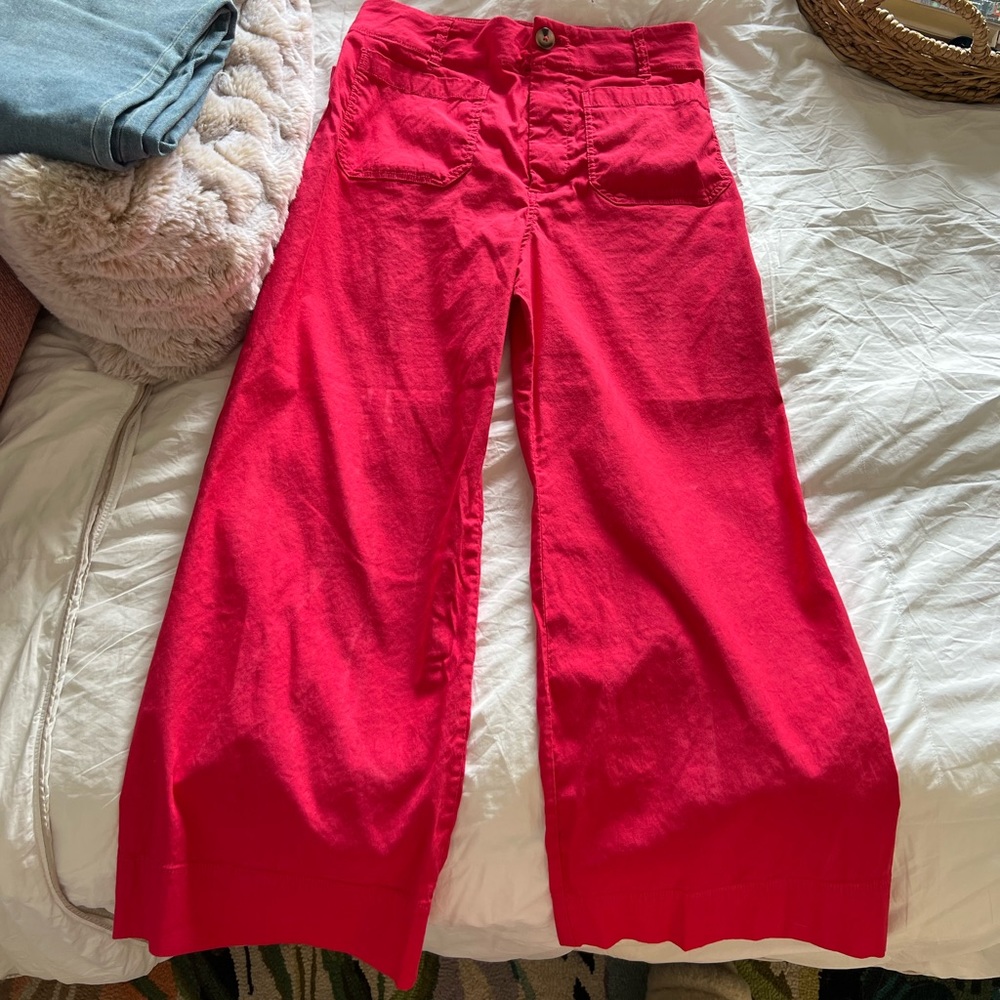 The Colette cropped wide leg pant Color Pink